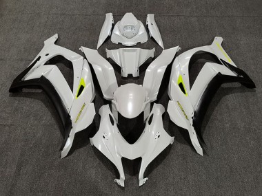Online Blanco Perla Amarillo Negro Mate Carenado Moto Kawasaki ZX10R 2016-2020