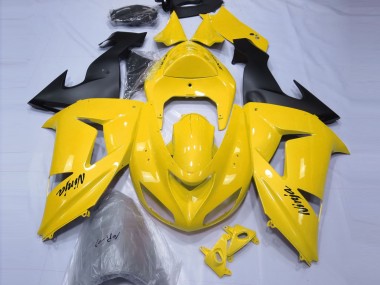 Online Amarillo Negro Carenado Moto Kawasaki ZX10R 2006-2007