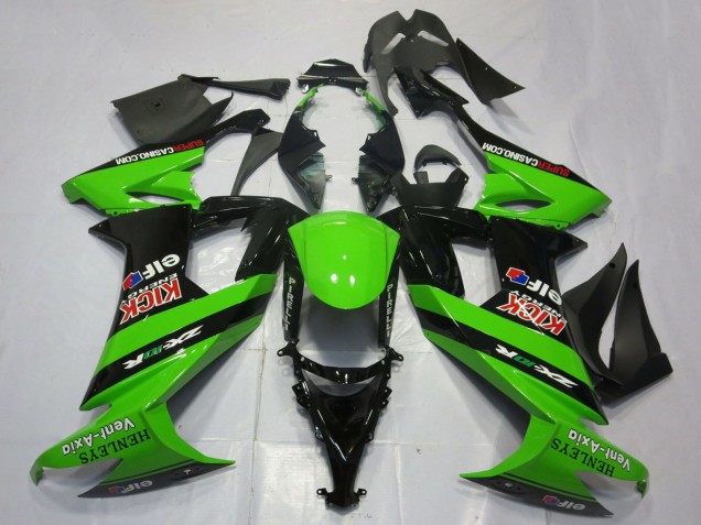 Online Verde Negro Rojo Kick Elf Henleys Vent-Axia Carenado Moto Kawasaki ZX10R 2008-2010