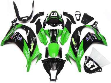 Online Verde Negro Brillante Team Verde Star 87 Carenado Moto Kawasaki ZX10R 2016-2020