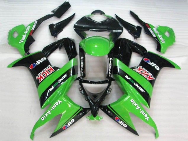 Online Verde Negro Rojo Kick Elf Vent-Axia Carenado Moto Kawasaki ZX10R 2008-2010