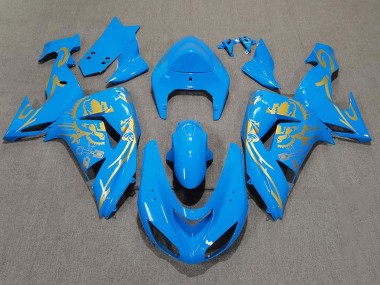 Online Azul Claro Oro Carenado Moto Kawasaki ZX10R 2006-2007