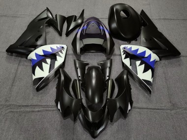 Online Negro Mate Azul Oscuro Tiburón Carenado Moto Kawasaki ZX10R 2004-2005