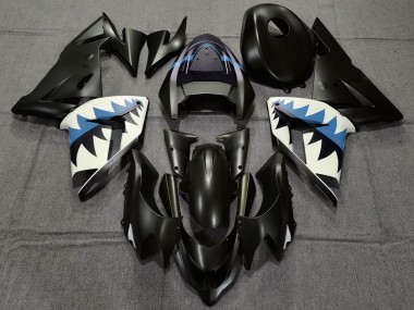 Online Negro Mate Azul Claro Tiburón Carenado Moto Kawasaki ZX10R 2004-2005