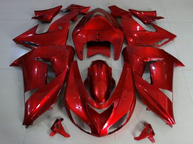 Online Rojo Profundo Carenado Moto Kawasaki ZX10R 2006-2007