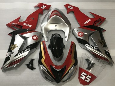 Online Rojo Plata Oro Negro Carenado Moto Kawasaki ZX10R 2006-2007