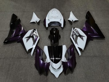 Online Blanco Púrpura Negro Carenado Moto Kawasaki ZX10R 2004-2005