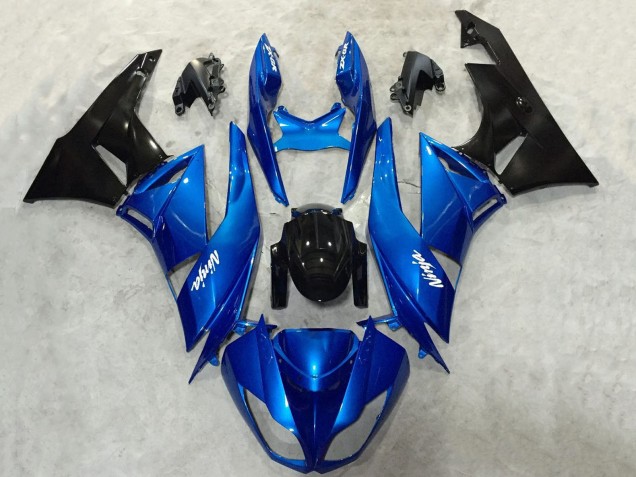 Online Azul Negro Brillante Carenados Moto Kawasaki ZX6R 2009-2012