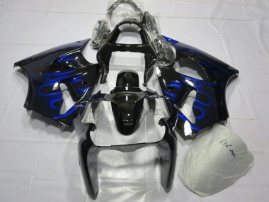 Online Negro Brillante Azul Llama Carenados Moto Kawasaki ZX6R 2000-2002