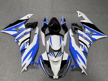 Online Blanco Azul Negro Zag Carenado Moto Kawasaki ZX6R 2009-2012