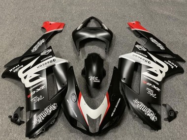 Online Negro Mate Blanco Rojo Carenado Moto Kawasaki ZX6R 2007-2008