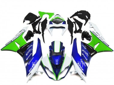 Online Blanco Verde Azul Negro Carenado Moto Kawasaki ZX6R 2009-2012