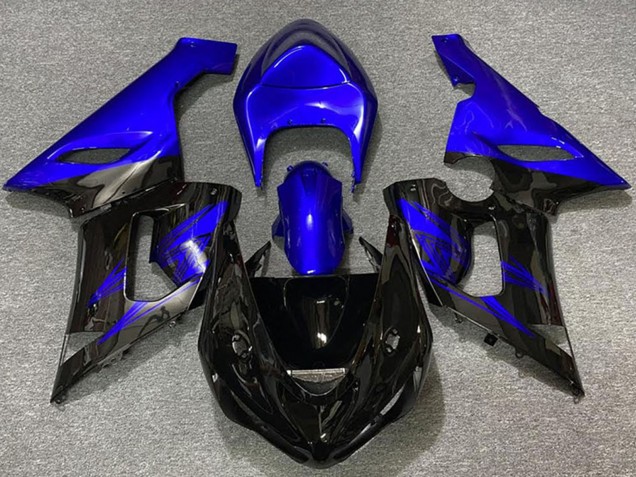 Online Azul Negro Brillante Carenado Moto Kawasaki ZX6R 2005-2006