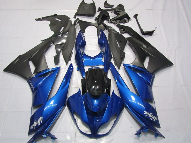Online Azul Negro Brillante Negro Mate Blanco Ninja Carenado Moto Kawasaki ZX6R 2009-2012