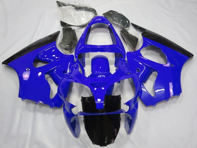 Online Azul Negro Brillante Carenado Moto Kawasaki ZX6R 2000-2002