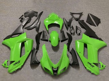 Online Verde Brillante Negro Mate Carenado Moto Kawasaki ZX6R 2007-2008