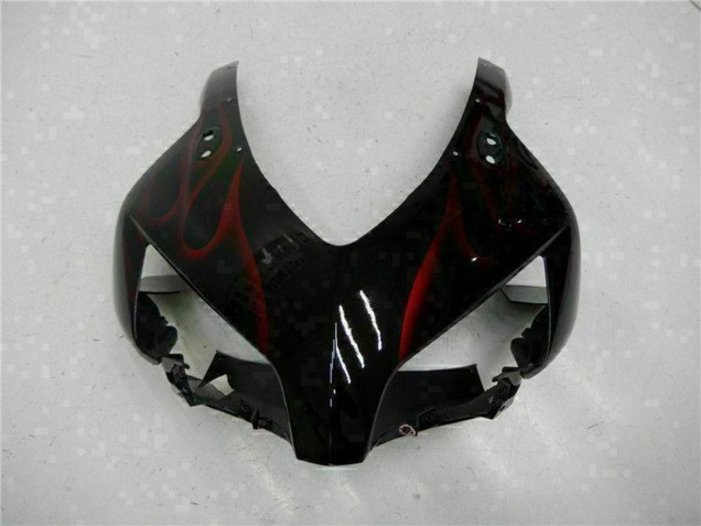 Online Negro Brillante Rojo Llama Carenado Moto Honda CBR1000RR 2004-2005