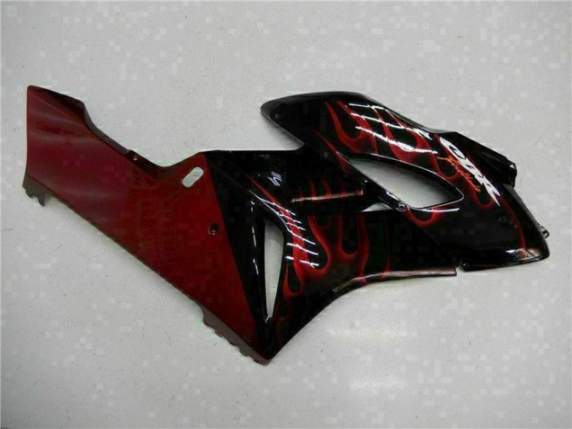 Online Negro Brillante Rojo Llama Carenado Moto Honda CBR1000RR 2004-2005