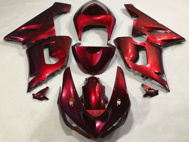 Online Rojo Metalizado Carenado Moto Kawasaki ZX6R 2005-2006