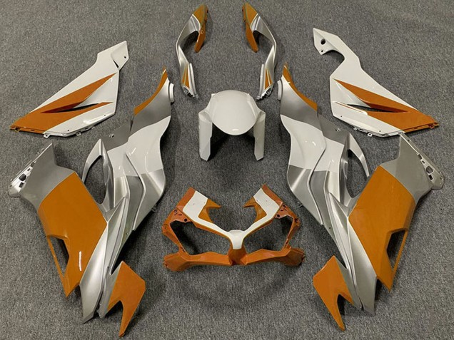 Online Blanco Plata Naranja Carenado Moto Kawasaki ZX6R 2019-2022