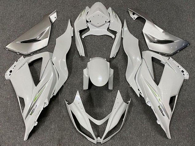 Online Blanco Perla Verde Carenado Moto Kawasaki ZX6R 2013-2018