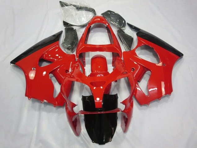 Online Rojo Negro Brillante Carenado Moto Kawasaki ZX6R 2000-2002