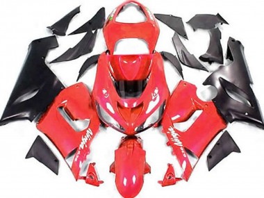 Online Rojo Negro Mate Carenado Moto Kawasaki ZX6R 2005-2006