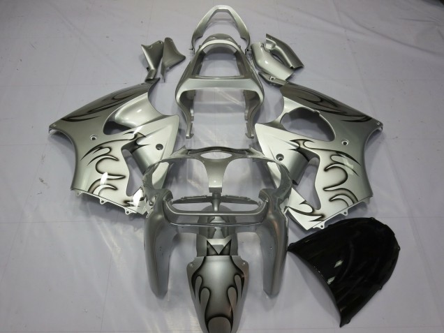 Online Plata Negro Llama Carenado Moto Kawasaki ZX6R 2000-2002