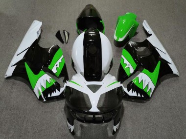 Online Verde Negro Blanco Tiburón Carenado Moto Kawasaki ZX12R 2002-2006