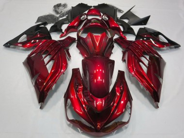 Online Carenado Moto Kawasaki ZX14R ZZR1400 2012-2024 - Rojo Negro Brillante