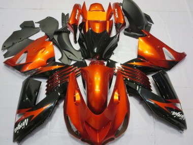Online Naranja Negro Brillante Carenado Moto Kawasaki ZX14R 2006-2011