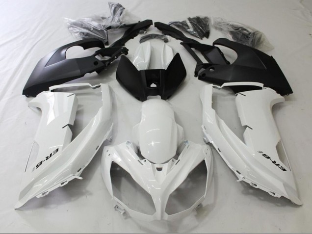 Online Blanco Brillante Negro Mate Carenados Moto Kawasaki Ninja ER6F 2012-2014