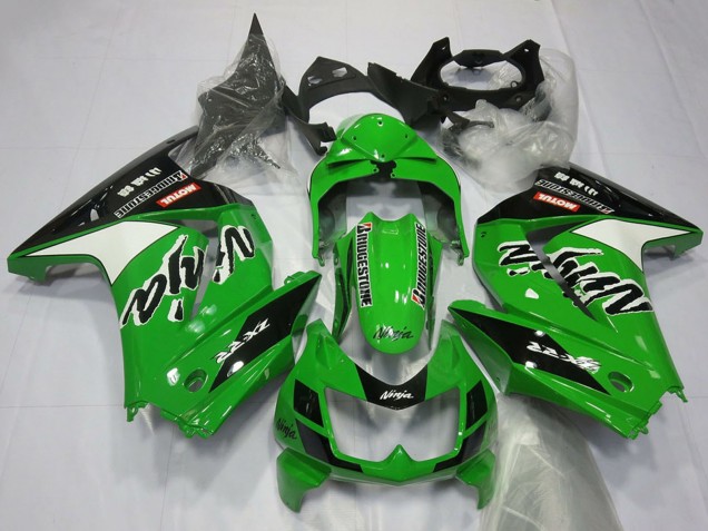 Online Verde Blanco Negro Carenado Moto Kawasaki Ninja 250 2008-2012