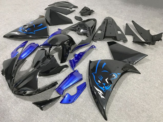 Online Negro Brillante Azul Panther Carenado Moto Yamaha R1 2009-2011