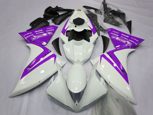 Online Blanco Púrpura Carenado Moto Yamaha R1 2012-2014