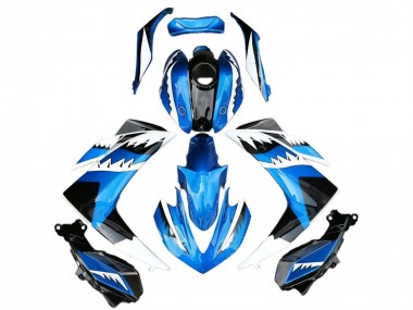 Online Azul Blanco Negro Tiburón Carenados Moto Yamaha R3 2015-2018