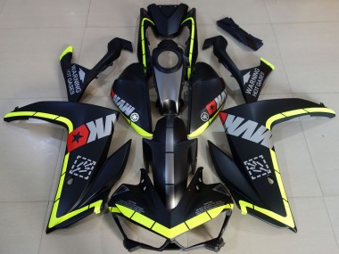 Online Amarillo Gris Negro Mate Estrella Carenado Moto Yamaha R3 2015-2018