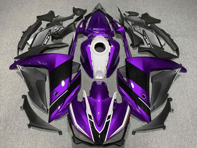 Online Púrpura Blanco Negro Brillante Carenado Moto Yamaha R3 2015-2018