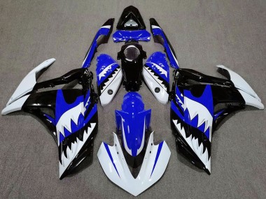 Online Blanco Azul Negro Tiburón Carenado Moto Yamaha R3 2015-2018