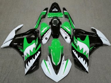 Online Blanco Verde Negro Tiburón Carenado Moto Yamaha R3 2015-2018