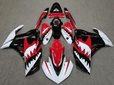 Online Blanco Rojo Negro Tiburón Carenado Moto Yamaha R3 2015-2018