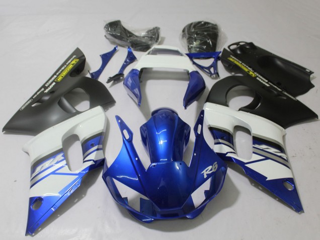 Online Blanco Azul Negro Mate Amarillo Carenado Moto Yamaha R6 1998-2002