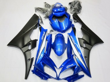 Online Azul Blanco Negro Mate Carenado Moto Yamaha R6 2006-2007