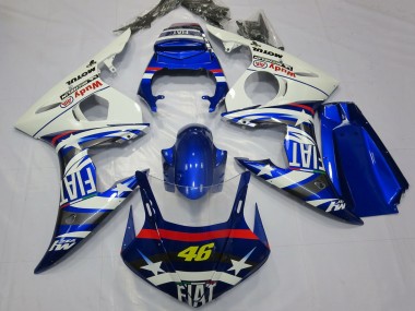Online Blanco Azul Fiat Michelin Motul 46 Carenado Moto Yamaha R6 2003-2004