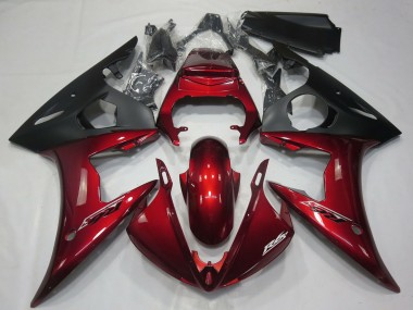 Online Rojo Oscuro Negro Mate Carenado Moto Yamaha R6 2005