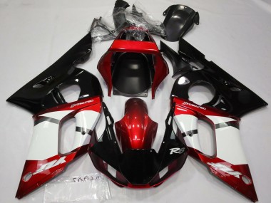 Online Rojo Blanco Negro Brillante Carenados Moto Yamaha R6 1998-2002