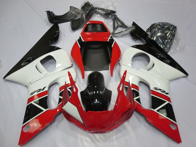 Online Rojo Blanco Negro Brillante OEM Estilo Carenado Moto Yamaha R6 1998-2002