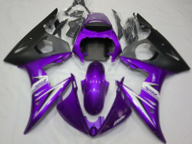 Online Púrpura Blanco Negro Mate Carenado Moto Yamaha R6 2003-2004