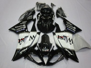 Online Negro Brillante Blanco West Michelin Carenado Moto Yamaha R6 2008-2016