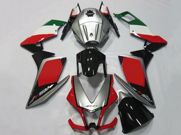 Online Plata Rojo Negro Brillante Carenado Moto Aprilia RS4 125 2012-2018